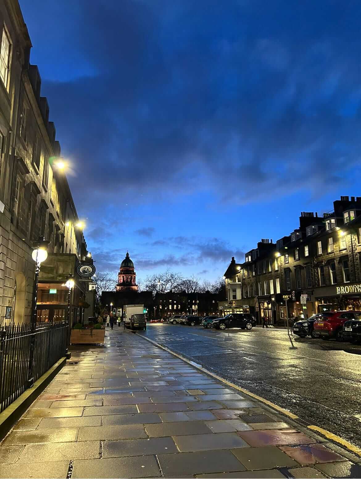 Edinburgh city centre at night